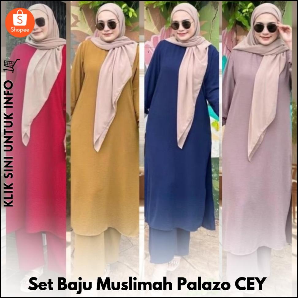 Set Baju Muslimah Palazo CEY