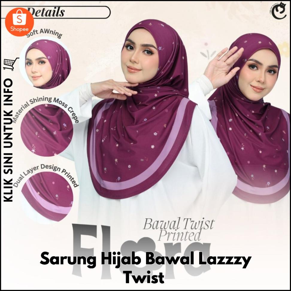 Sarung Hijab Bawal Lazzzy Twist