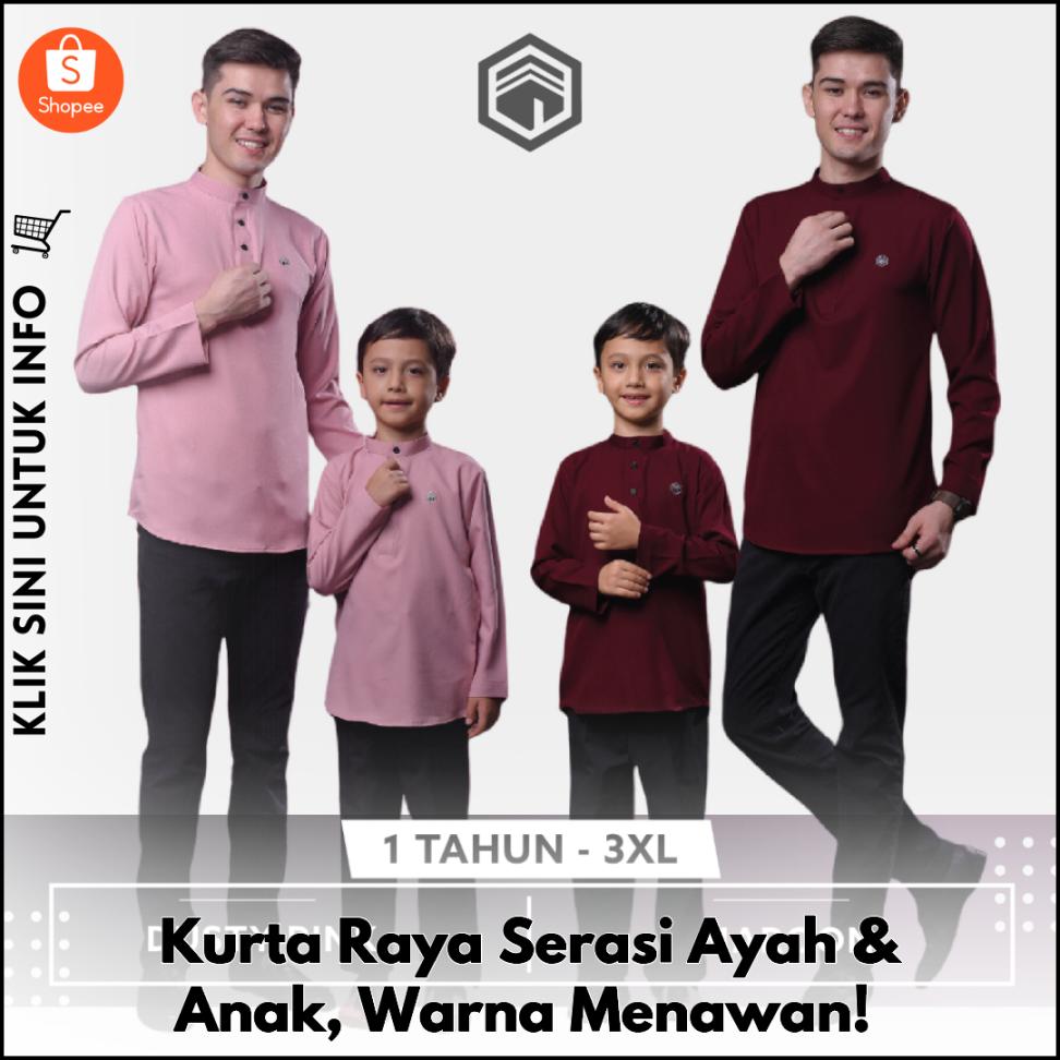 Kurta Raya Serasi Ayah & Anak, Warna Menawan!