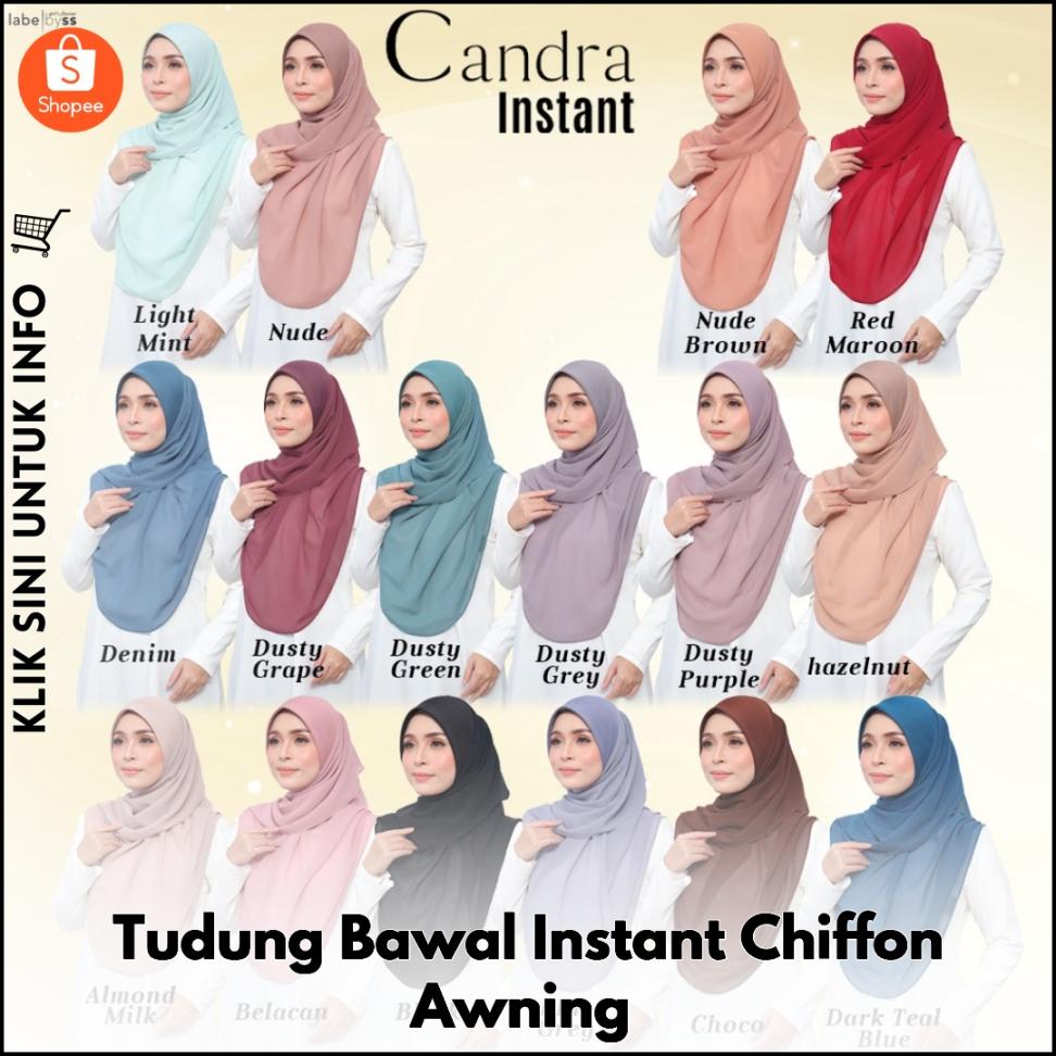 Tudung Bawal Instant Chiffon Awning