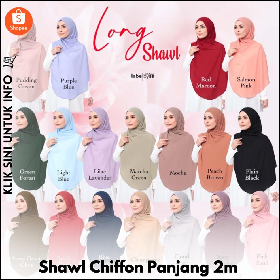 Shawl Chiffon Panjang 2m