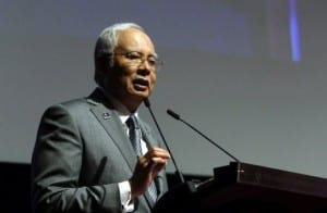KUALA LUMPUR 22 FEBRUARY 2016. Perdana Menteri, Datuk Seri Najib Tun Razak berucap ketika merasmikan Landasan Dasar Sains Antara Kerajaan Mengenai Perkhidmatan Biodiversiti dan Ekosistem Pertubuhan Bangsa Bersatu (IPBES) di Pusat Konvensyen Kuala Lumpur. NSTP/ABDULLAH YUSOF