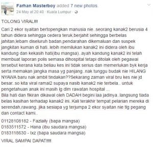 Inilah Teman Lelaki  Ibu Budak yang Didera Hingga Berbelas Jahitan dan Lebam Seluruh Badan