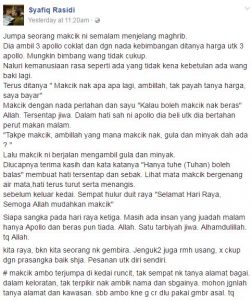 “Siapa Sangka Pada Hari Raya Ketiga Masih Ada Insan Yang Hanya Menikmati Apollo Dan Tiada Beras?”