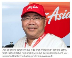Pengerusi Eksekutif AirAsia Bidas Kenyataan Bekas Menteri Berhubung Berdoa Ketika AirbusA330 Alami Masalah Teknikal