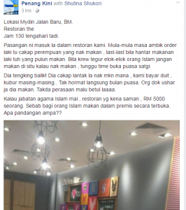 Order Untuk Isteri, Suami Join Makan Di Restoren Mydin Jalan Baru