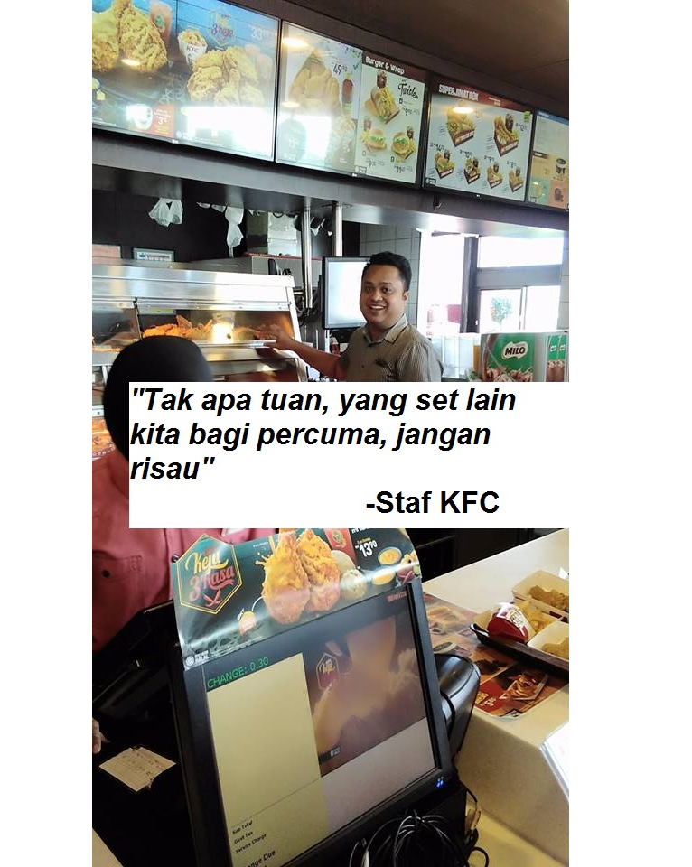 Tiada Cash Ketika Membayar Tempahan Anak Yatim, KFC Beri 