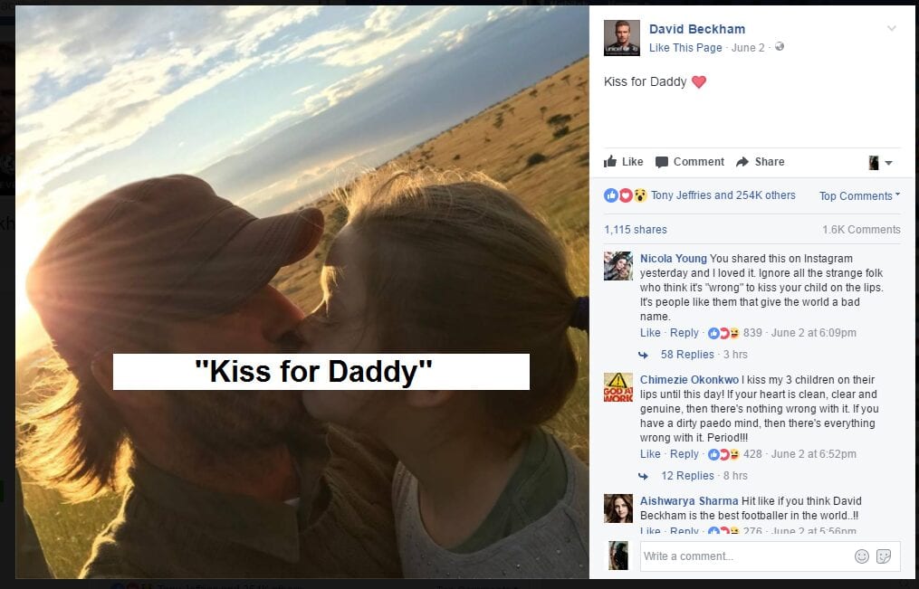 David Beckham Dikecam Cium Mulut Anak Perempuan 4