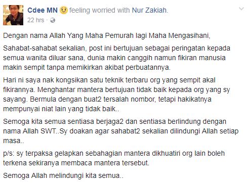 Pura-Pura Tersalah Hantar Mesej Sebelum Hantar Mantera Puja Semangat (Pukau) Melalui Aplikasi Whatsapp!