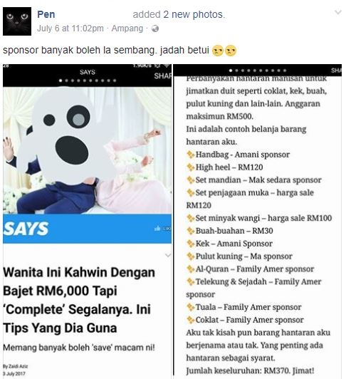 Wanita Ini Kongsi Tips Jimat Bajet Kahwin RM6K, Tapi Kenapa Dikritik Netizen?