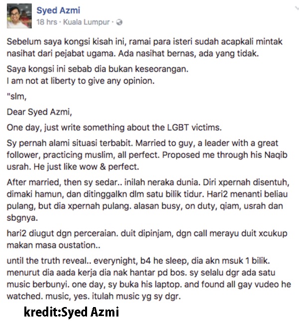 Isteri Malang Kongsi Derita Pengalaman Nikahi Lelaki Gay