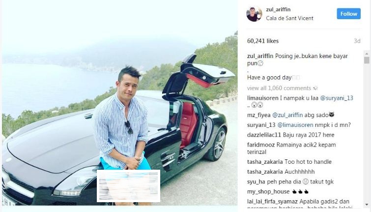 Instagram 1.4 Juta Pengikut Zul Ariffin Lesap! Adakah Kerana Foto Tayang Paha?