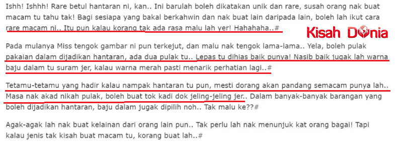 Bagi Hantaran Bra Kononnya Rare,Tapi Pengantin Lelaki Pula Disindir Oleh Netizen