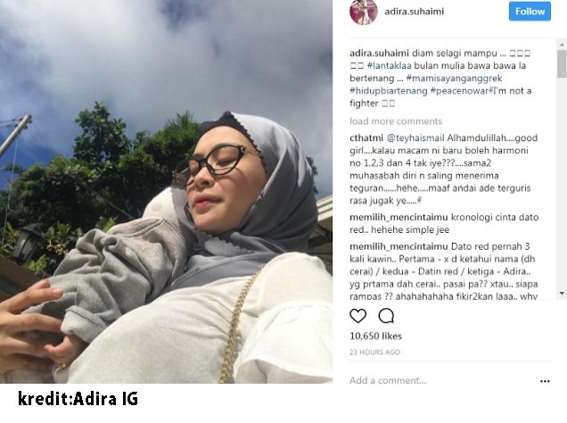 Adira Luah Rasa Sedih Di  Instagram,Komen Datin Red Pula Yang Jadi Bualan dan Perhatian Netizen