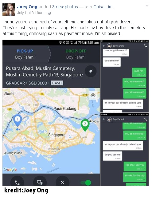 Pemandu Grab Singapura Kongsi Kisah Dapat Panggilan Pelanggan Minta Ambil Di Kawasan Kubur Jam 3 Pagi