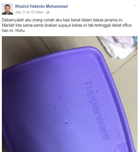 Isteri Pesan Jangan Lupa Bawa Balik Tupperware, Netizen Komen “Hanya Suami Sejati Sahaja Berani Bawa Tupperware”