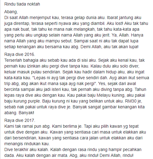 Setahun Sudah Suami Kembali, Isteri Masih Rindukan Suami..