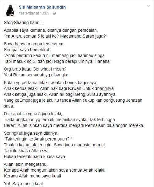 Dikurniakan Semua Anak Lelaki, Wanita Ini Merasa Permaisuri Dikalangan Mereka