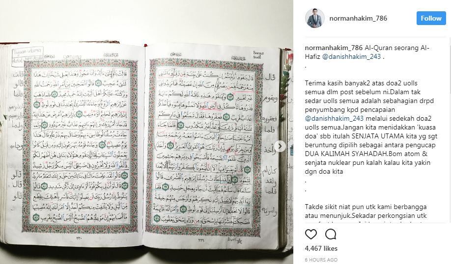 Nota Dalam Al-Quran Anak Buat Norman Hakim Terharu!