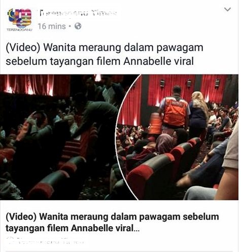 (Video) Wanita Didakwa Dirasuk Ketika Tonton Annabelle di Pawagam Terengganu, Ini Penjelasan Sebenar Kejadian!