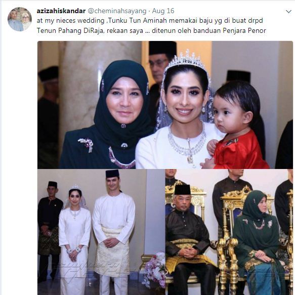 Netizen Puji Baju Kahwin Tunku Aminah Simple & Elegen, Tunku Azizah Dedah Fakta Menarik Di Sebalik Baju Perkahwinan Tunku Aminah!