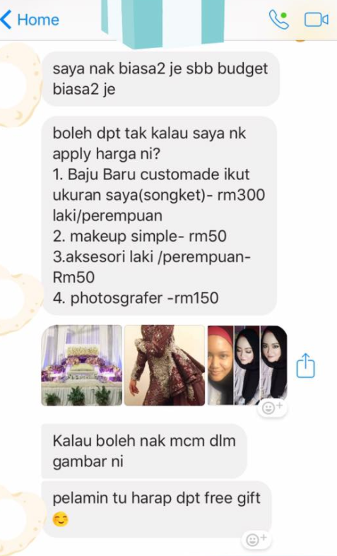 Melampau! Ada Ke Patut Pelanggan Ini Minta Pelamin Free & Make-Up Pengantin Cuma RM50?