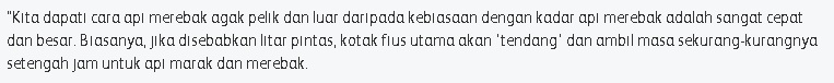 Bomba Sahkan Kebakaran Bukan Berpunca Dari Litar Pintas,Hairan Bagaimana Api Marak Sangat Cepat