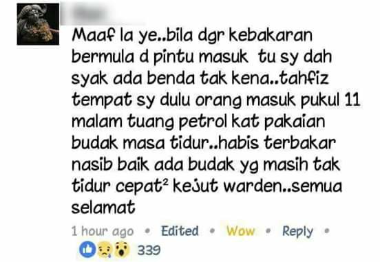 Dah Banyak Kali Cubaan Khianat Bakar Pusat Tahfiz! – Pemuda Ini Dedah Pengalaman Di Sekolah Tahfiz