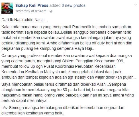 “Sampaikan Tabik Hormat Saya Kepada Beliau!”, Netizen Puji Kaptain Marin Affendy Beri Bantuan Kecemasan Dengan Berkesan!