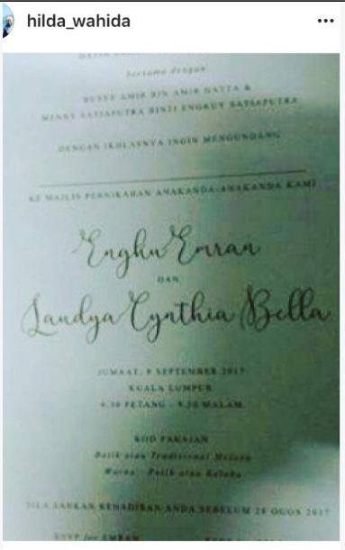 hotel nikah surat Nikah Petang Emran & Tadi, Cynthia Laudya Engku Kad Kahwin