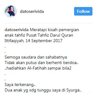 “Dua Anak Saya Sedang Tunggu Saya Di Syurga..”, Tragedi Tahfiz Ingatkan Datuk Vida Arwah Anak Yang Maut Dalam Kebakaran…