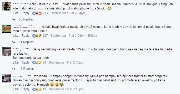 [Video] “Saya Bukan Acah-Acah Lawa…”, Gadis Traktor Tak Sangka Netizen Kecam Kerana Kasut Bersih?