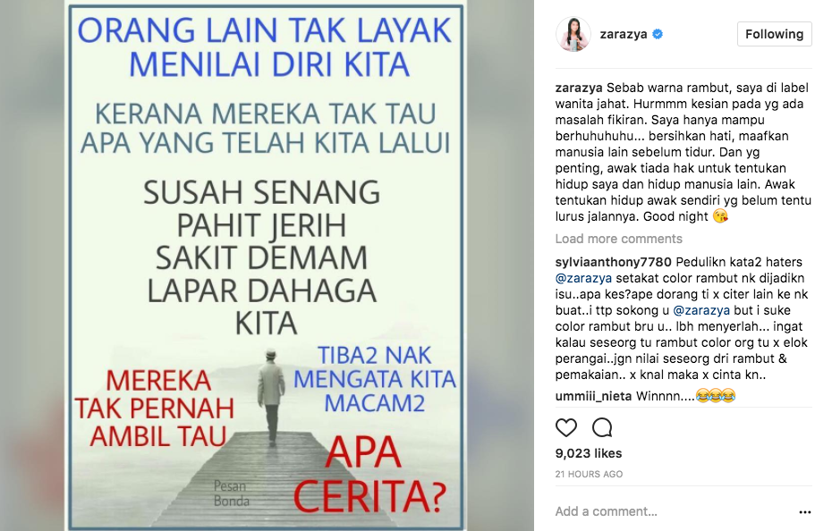 ‘Confirm Ke Awak Masuk Syurga?’ – Berang Zara Zya Dilabel Jahat Kerana Warna Rambut, Zarina Zainuddin Mengamuk