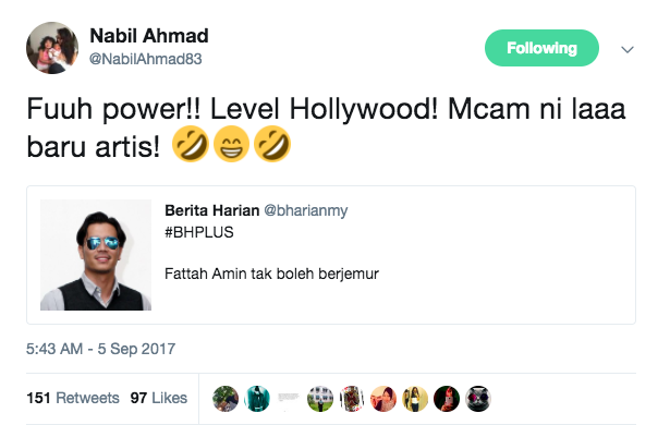 “Level Hollywood!” – Ini Komen Nabil Ahmad Bila Fattah Amin Tak Boleh Berjemur