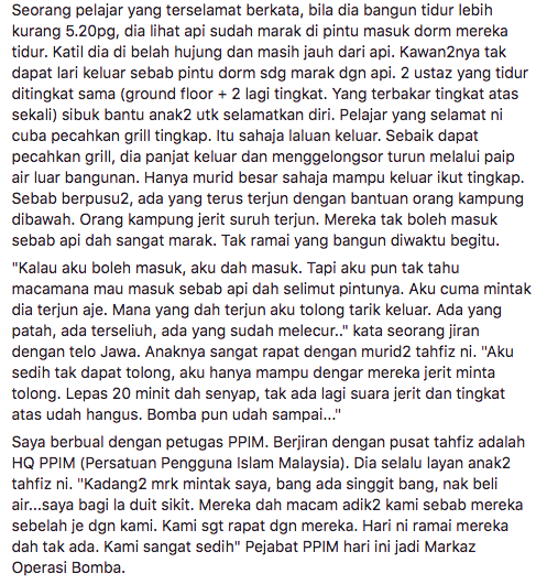 “Saya Nampak Syafiq Lalu Tadi Dengan Jubah Putih Dia Ustaz. Saya Nampak Dia Tadi” – Ibu Mangsa