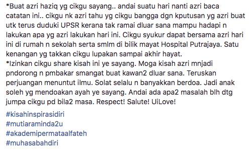 Jawab Exam Selepas Jenazah Ayah Dikebumikan, Cikgu Kongsi Kisah Anak Muridnya Yang Sangat Tabah!