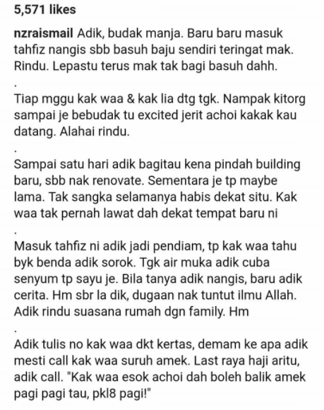 ‘Kak Waa Tahu Tak Layak Tapi Adik Tolong Tarik Kami Semua Masuk Syurga.. Rindu” – Kakak Mangsa