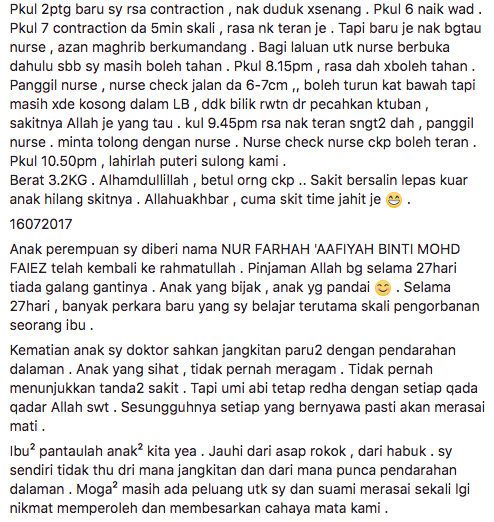 ‘Jangkitan Paru-Paru, Pendarahan Dalaman’ – Anak 27 Hari Meninggal Dunia Tanpa Diketahui Punca