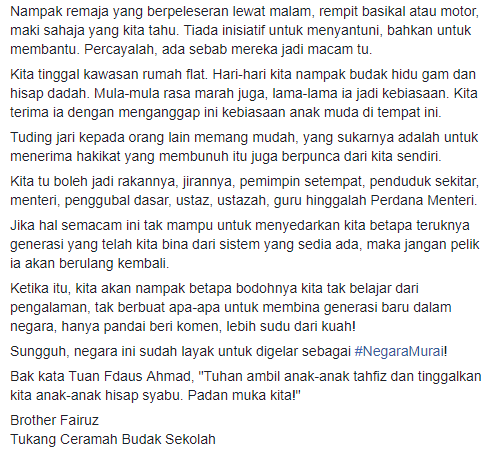 Boleh Jadi Keluarga Pesalah Jadi Mangsa – Tular Wajah Remaja ‘Bakar’ Maahad Tahfiz, Ini Pesanan Buat Semua Masyarakat