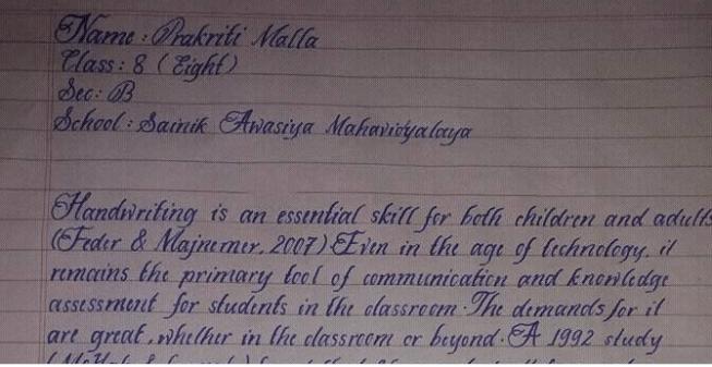 Budak Perempuan  Berumur 8 Tahun Ini Dikatakan Punya Tulisan Cantik Di Dunia, Percaya Tak??