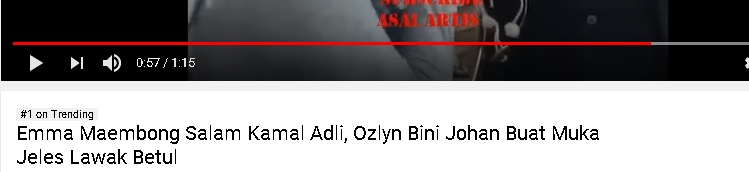 Video Ni Jadi Trending No.1 Dekat Youtube Gara-gara Reaksi Ozlyn Bila Tengok Si Emma dan Kamal Adli Bermesra Manja