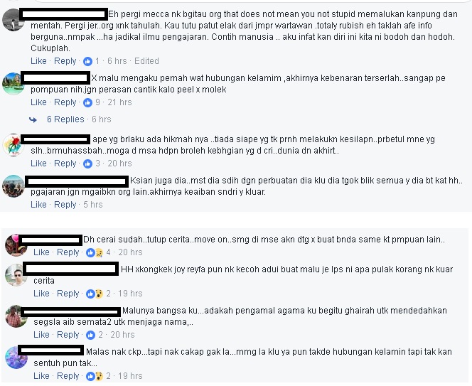 “Pehal Dorang Ni,Pas Cerai Wat Ucapan Masing-masing Macam Menang Anugerah”-Netizen Kecam Hafiz-Joy Lepas Cerai