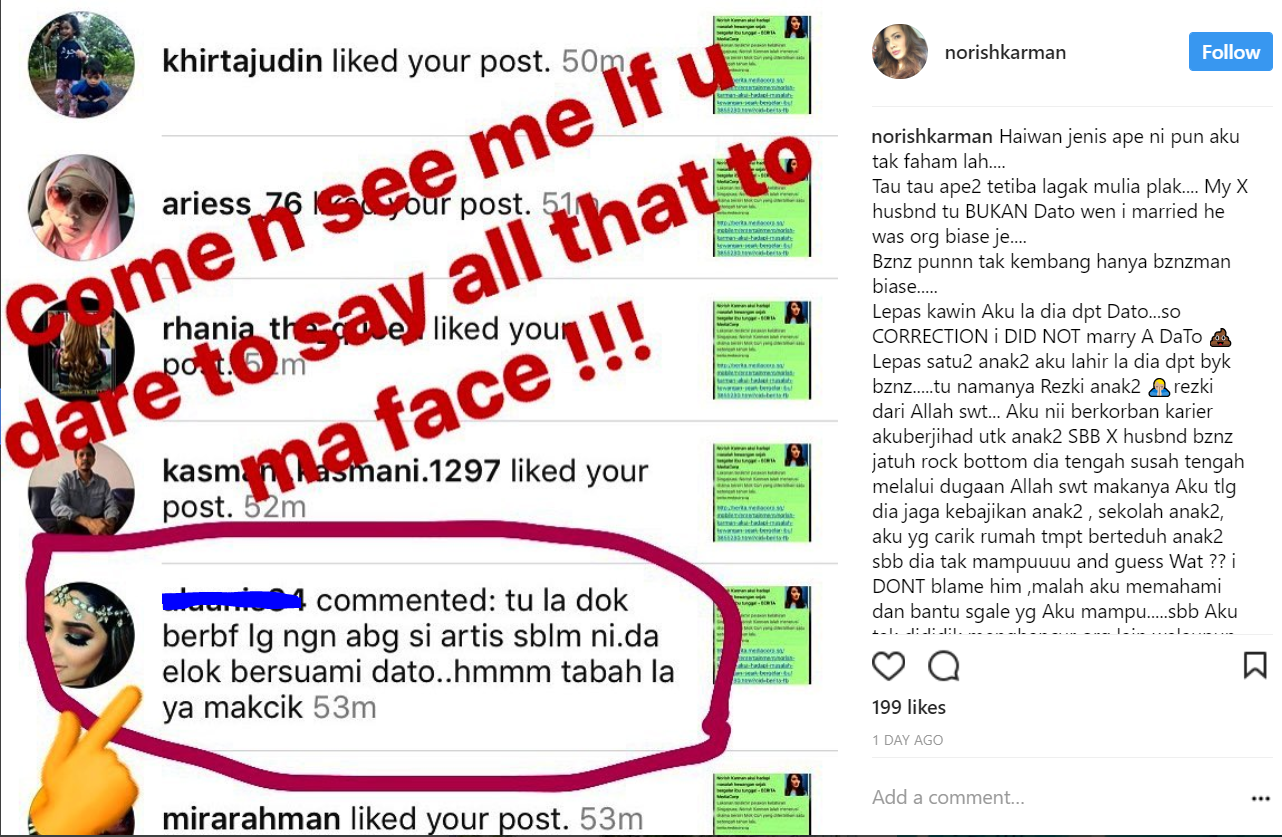 “Haiwan Jenis Ape Ni Pun Aku Tak Faham Lah!”-Norish Karman Bengang Netizen Fitnah Dirinya Curang Ketika Masih Berstatus Isteri Kepada Bekas Suami…