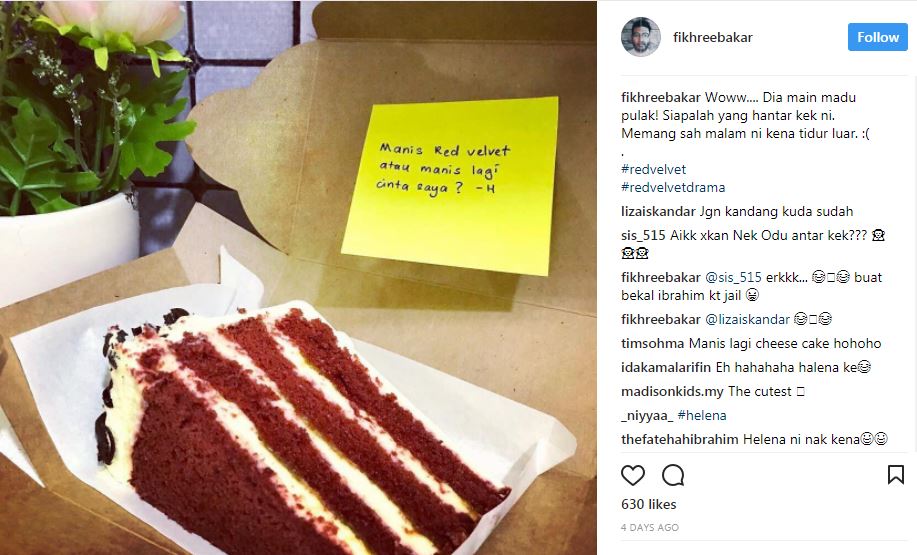 Ehh Dah Kenapa Neelofa Bagi Kek Red Velvet Dan Nota Manis Kepada Suami Orang?!