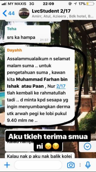 [Sedih!] “Aku Masak Nasi Goreng Simpankan Untuk Kau Tapi…”, Rakan Sedih Kawan Baik Meninggal Kemalangan Motorsikal Bila Kereta Brek Mengejut Di Laluan Kecemasan!