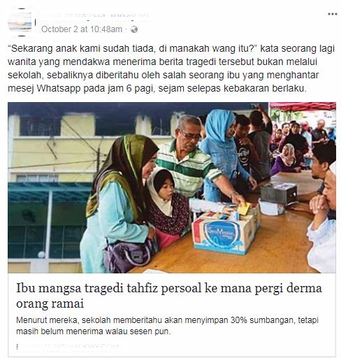 “Sekarang Anak Kami Sudah Tiada, Mana Wang??”, Pengetua Tahfiz Dituduh Songlap Duit Derma Orang Ramai!