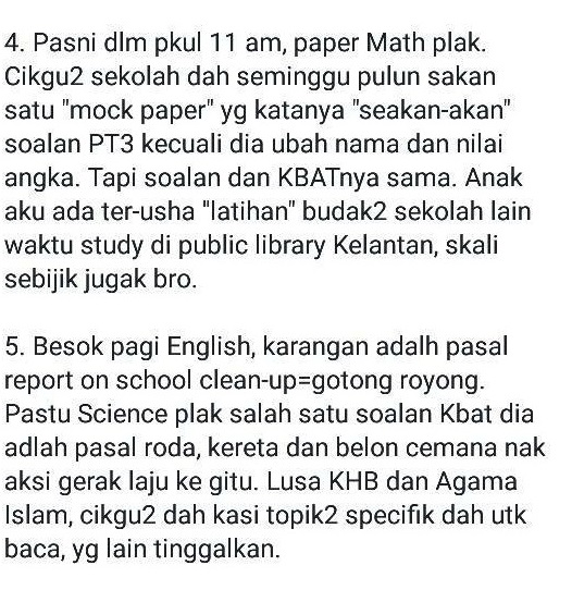 “Kau Tengoklah Nanti Batch Ni Jadi Setan Terbesar Dalam Sejarah Korupsi, Pecah Amanah Negara..”, Bapa Kecewa Guru Sogok Jawapan PT3 Untuk Capai KPI!