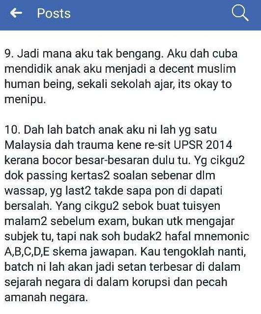 “Kau Tengoklah Nanti Batch Ni Jadi Setan Terbesar Dalam Sejarah Korupsi, Pecah Amanah Negara..”, Bapa Kecewa Guru Sogok Jawapan PT3 Untuk Capai KPI!