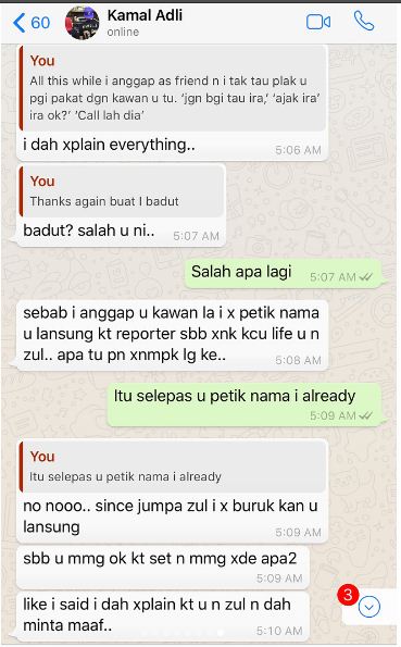 “Petik Nama Orang Pandai, Kencing Girlfriend Pandai…”, Zahirah Berang, Dedah Bukti Mesej Perbualan Dengan Kamal Adli?