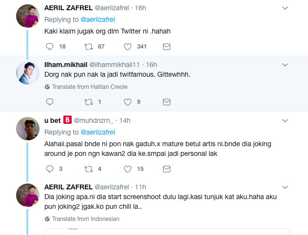 ‘Kaki Claim Juga Orang Twitter Ni’ – Respon Lucu Aeril Zafrel Bila Dituduh Meniru. Lawak!